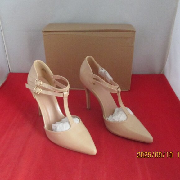 Journee Collection Tru T Strap Stiletto Pumps $85 - US Size 8 1/2 - Nude - 1350 - Picture 5 of 11